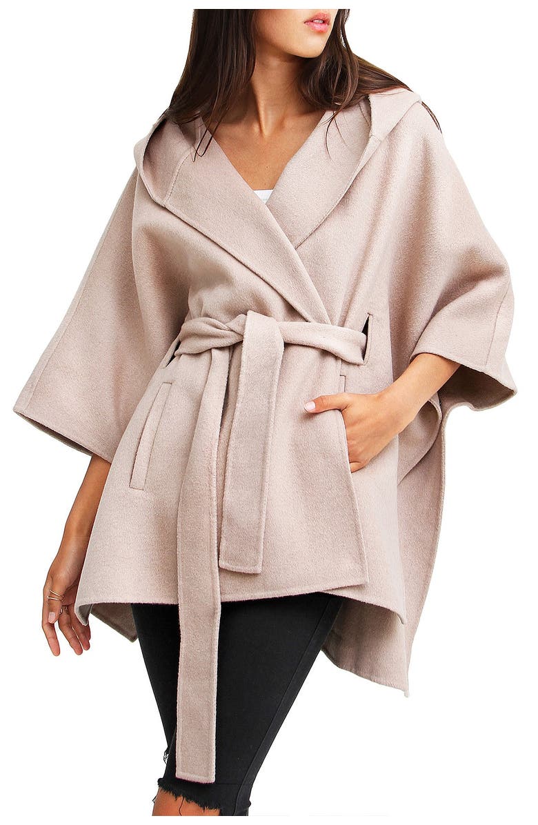 Belle & Bloom Jackson Landing Wool Blend Cape Coat, Main, color,