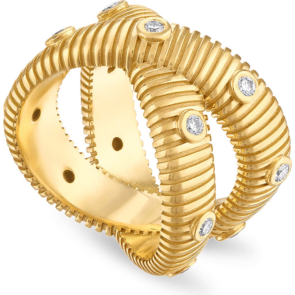 Pamela Zamore Clio Diamond Crossover Band Ring in Gold  product