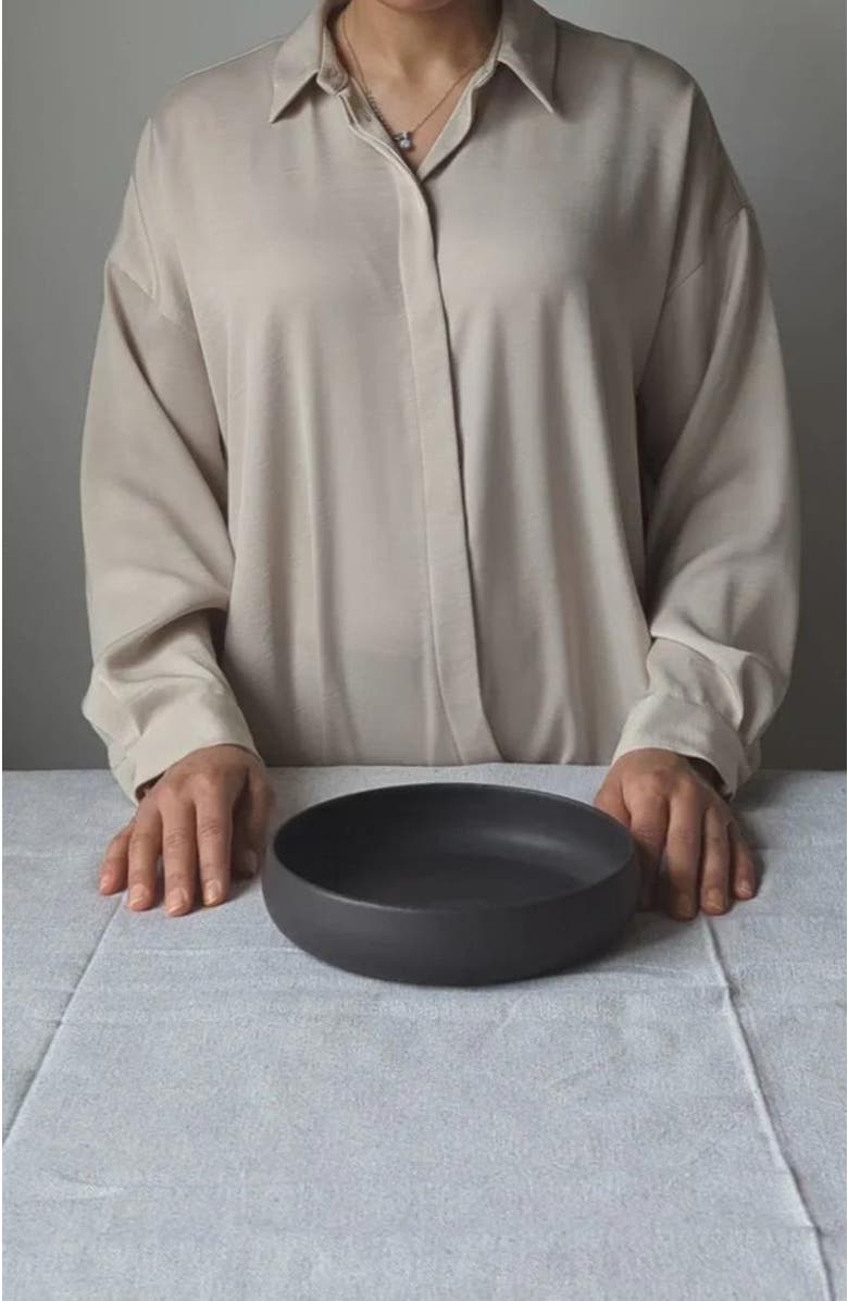 Gharyan Stoneware Tunisian Pasta Bowls Set of 4, Alternate, color, Black