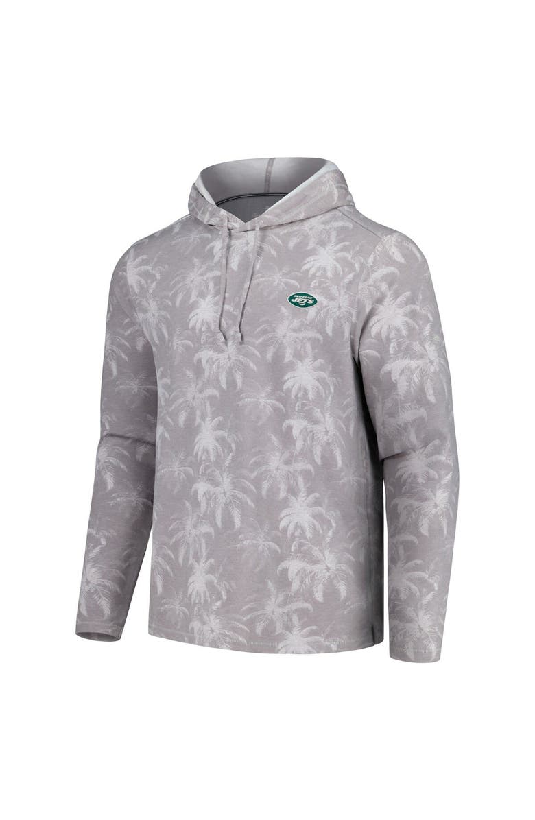 Tommy Bahama Men's Tommy Bahama Gray New York Jets Palm Frenzy Hoodie Long Sleeve T-Shirt, Alternate, color, Gray