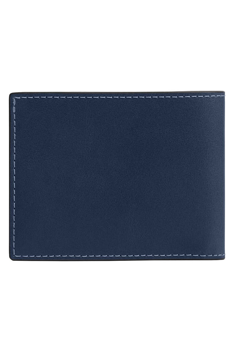 Slim Leather Bifold Wallet, Alternate, color, NAVY.