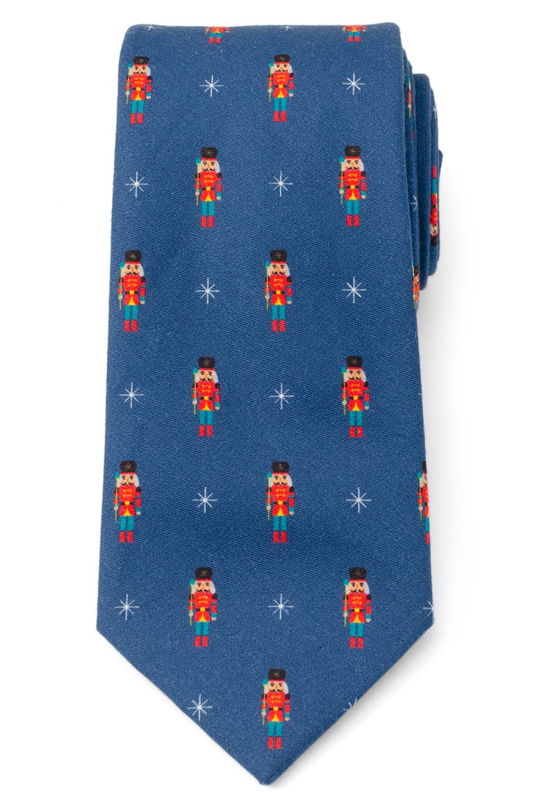 Nutcracker Silk Blend Tie, Main, color, BLUE