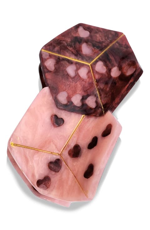 Hand Painted Lucky Dice Claw Clip