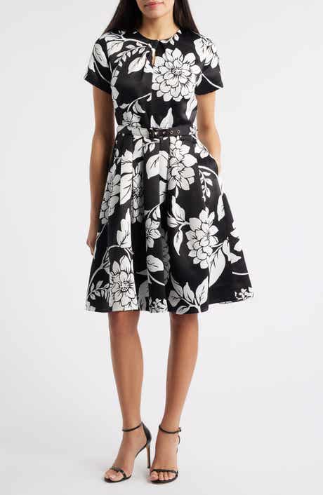Tahari ASL Floral Fit & Flare Dress