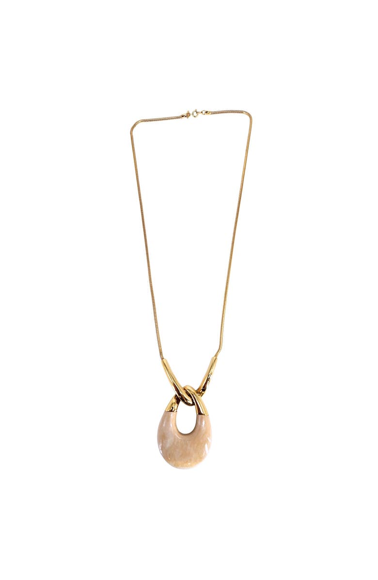 MADISON BEVERLY HILLS Vintage Oval Lucite Pendant Necklace, Alternate, color, Gold