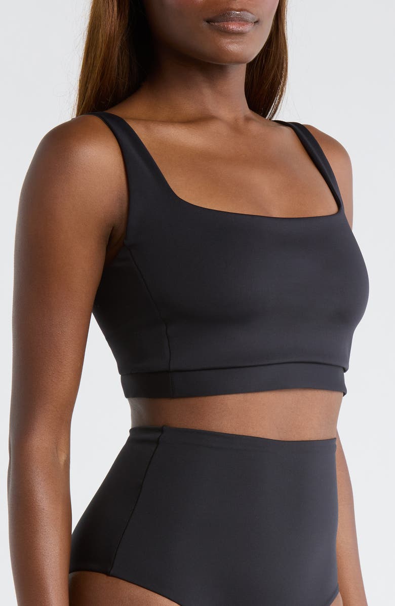 LEFT ON FRIDAY Plunge Bikini Top, Alternate, color, Jet