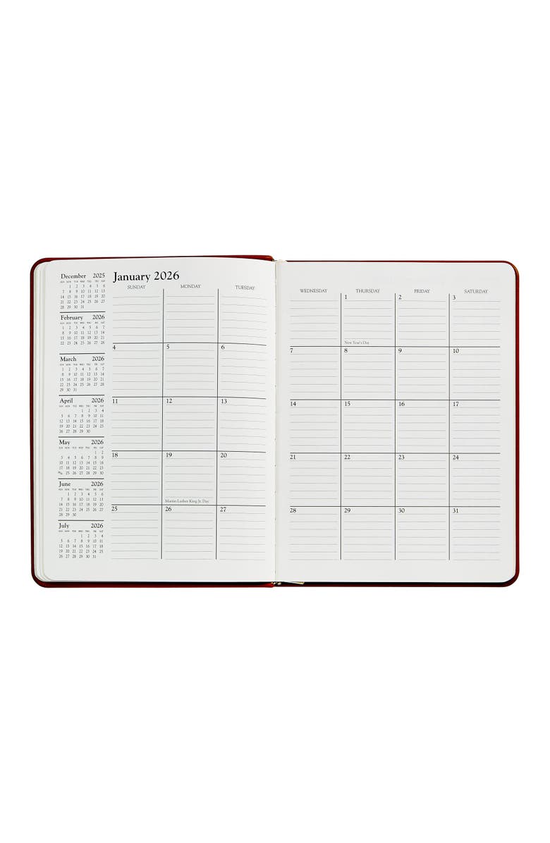 Graphic Image 2026 Leather Desk Diary, Alternate, color, Black Pattern