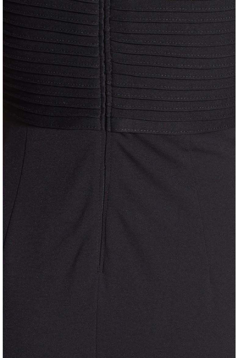 Illusion Yoke Jersey Sheath Dress, Alternate, color, BLACK