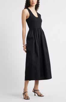 Nordstrom Mixed Media Stretch Cotton Tank Maxi Dress