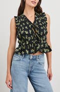 Rails Martine Floral Smocked Ruffle Crop Top