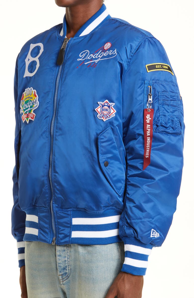 New Era Alpha Baseball Patch Bomber Jacket, Alternate, color,