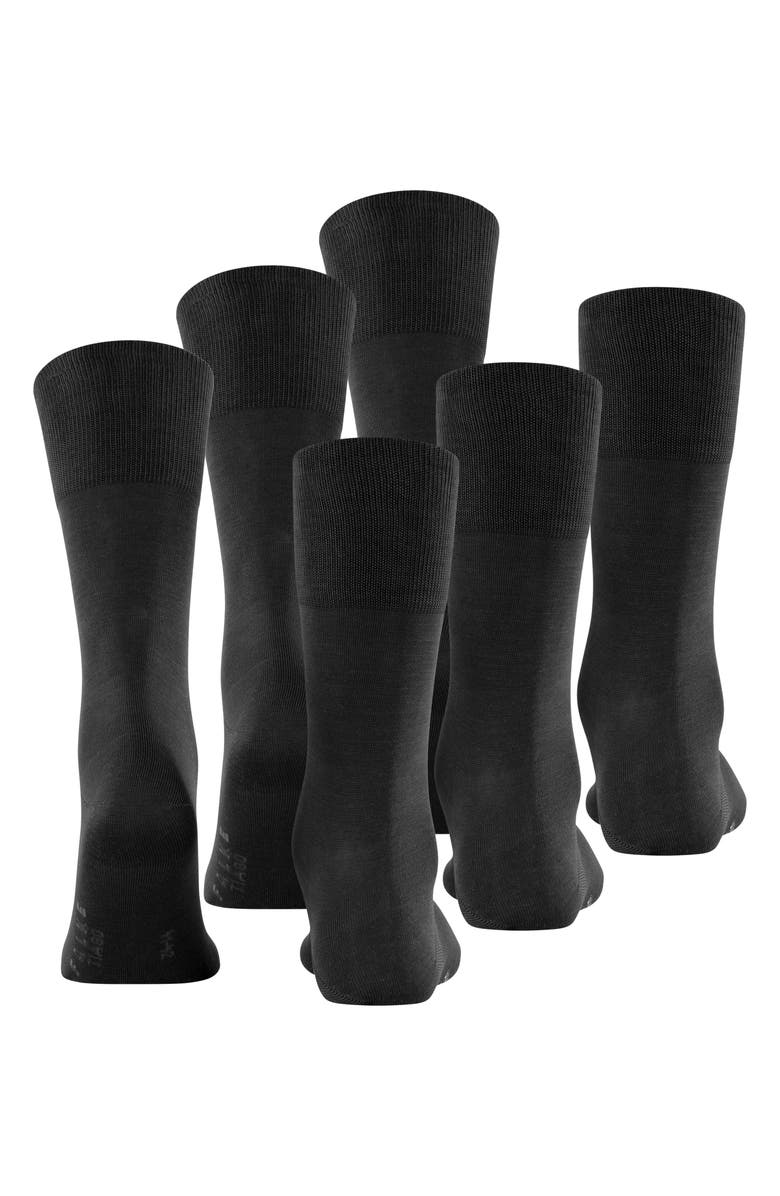Falke Tiago 3-Pack Dress Socks, Alternate, color, Black
