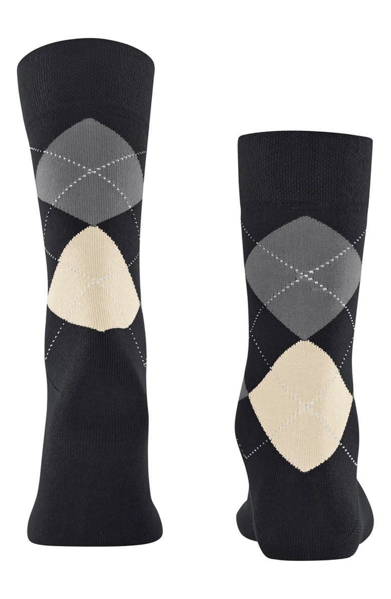 Falke Sensitive Argyle Crew Socks, Alternate, color, Black