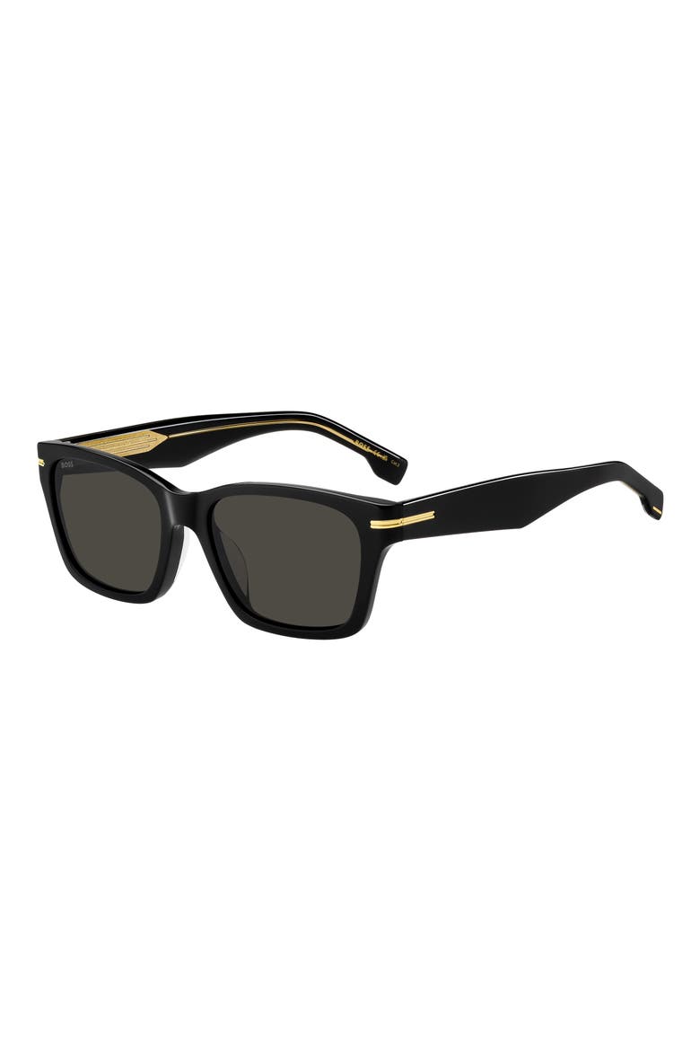 56mm Rectangular Sunglasses, Alternate, color, BLACK/ GREY