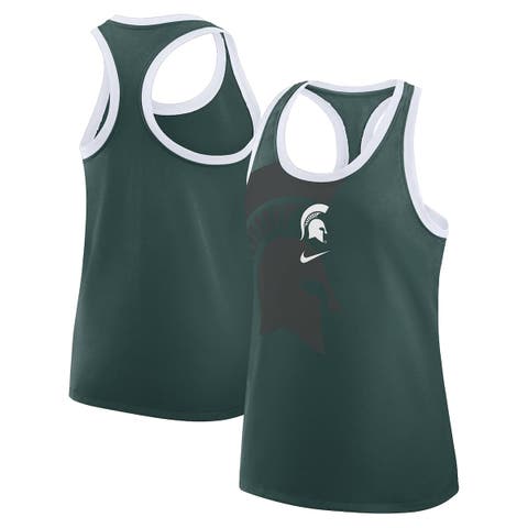 Women's Nike Green Michigan State Spartans Primetime Tri-Blend Racerback Tank Top