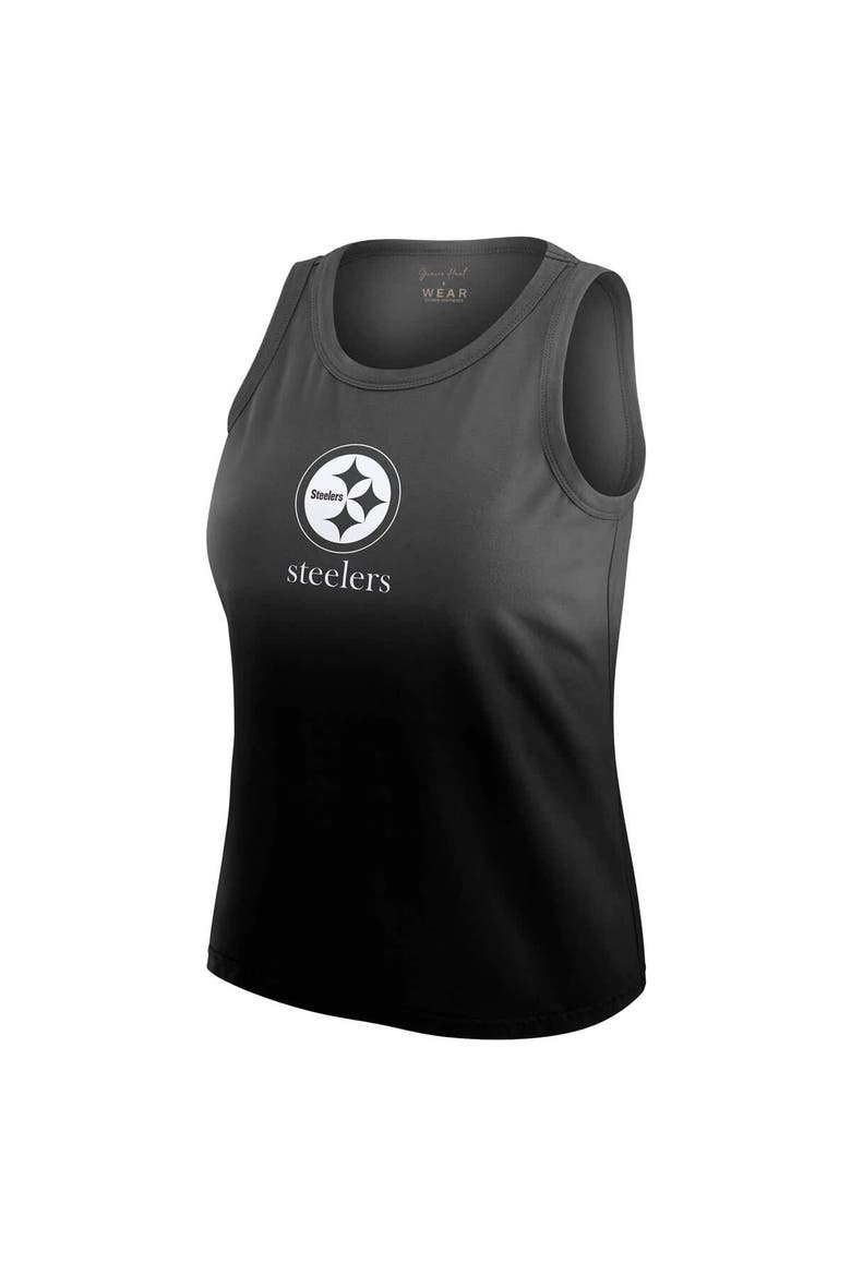 Women's WEAR by Erin Andrews x Gracie Hunt Black Pittsburgh Steelers Ombre Tank Top, Alternate, color, Black