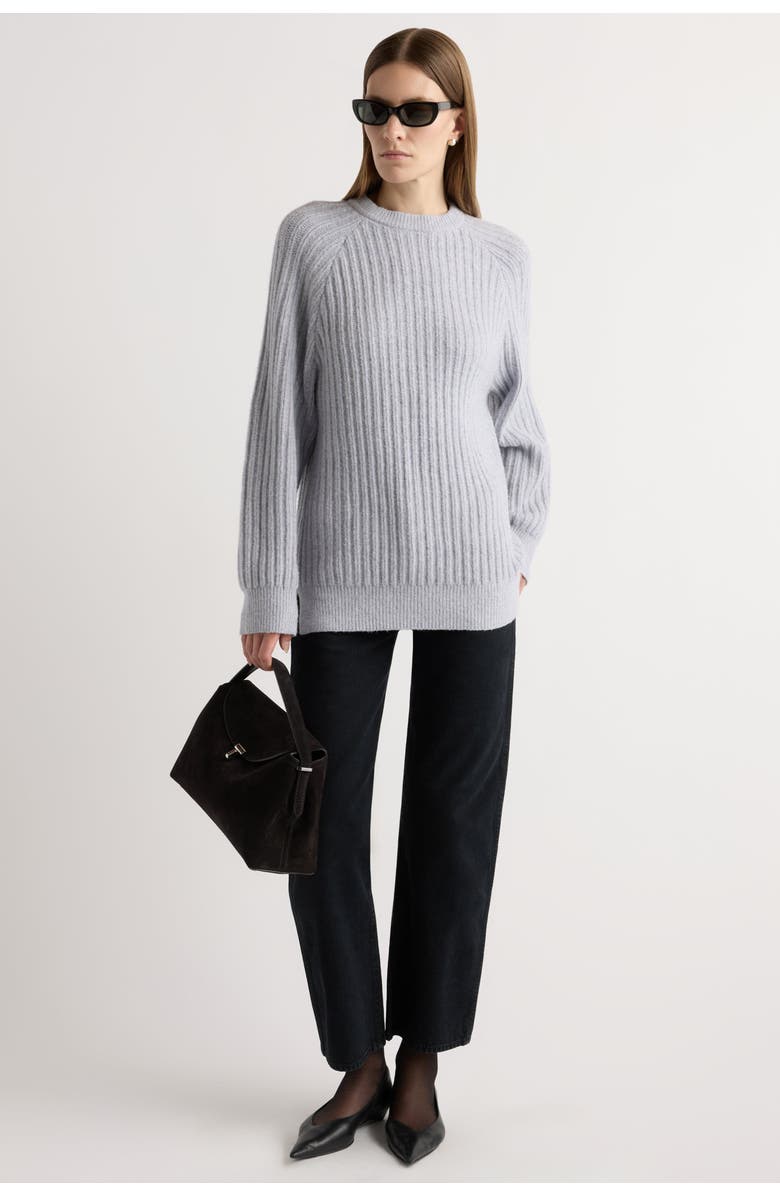Modern Citizen Roylene Ribbed Boyfriend Sweater, Alternate, color, French Grey