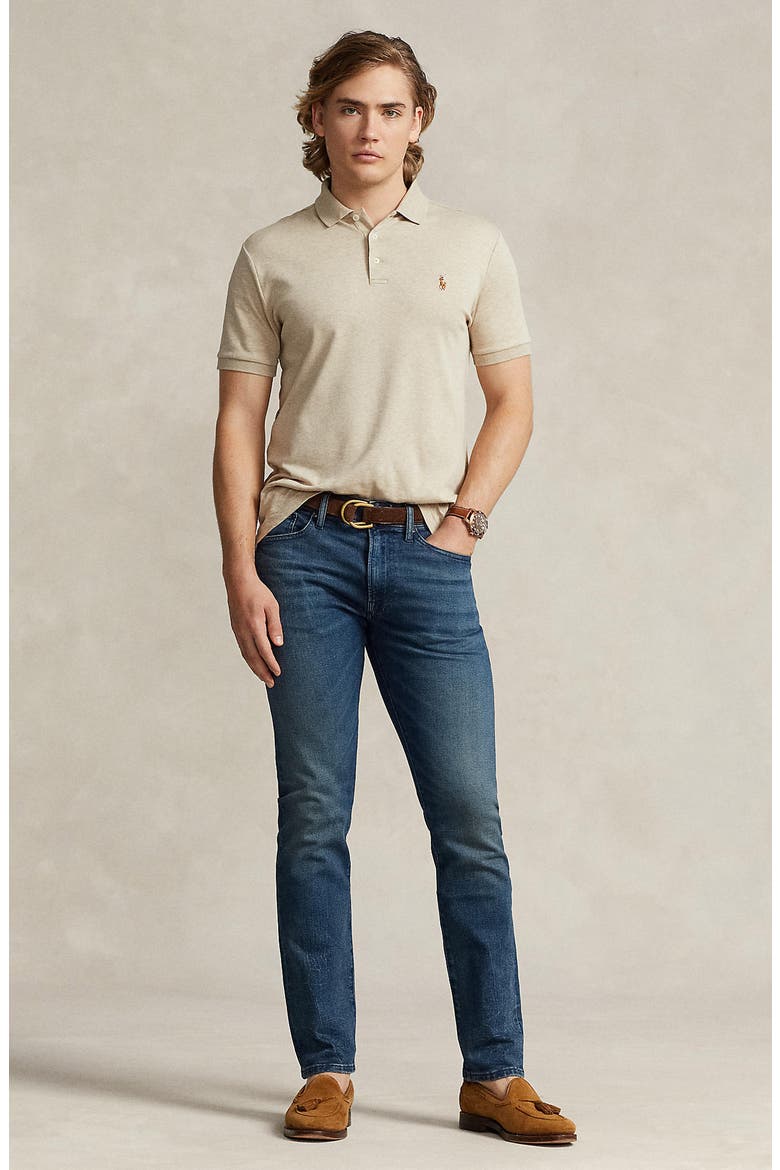 Pima Cotton Polo, Alternate, color, SAND HEATHER