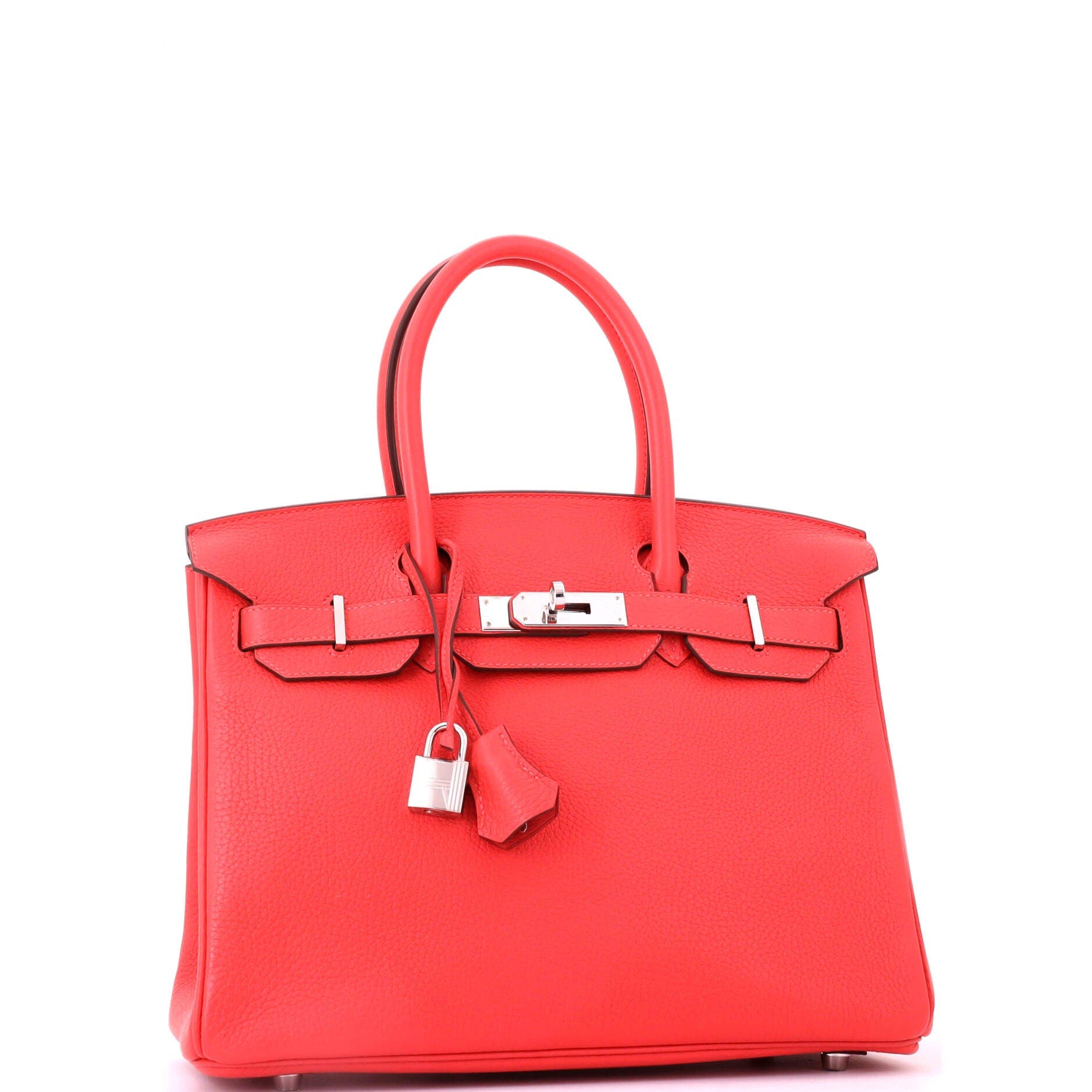 Pre-Owned Hermes Birkin Handbag Red Togo with Palladium Hardware 30, Alternate, color, Rouge Pivoine