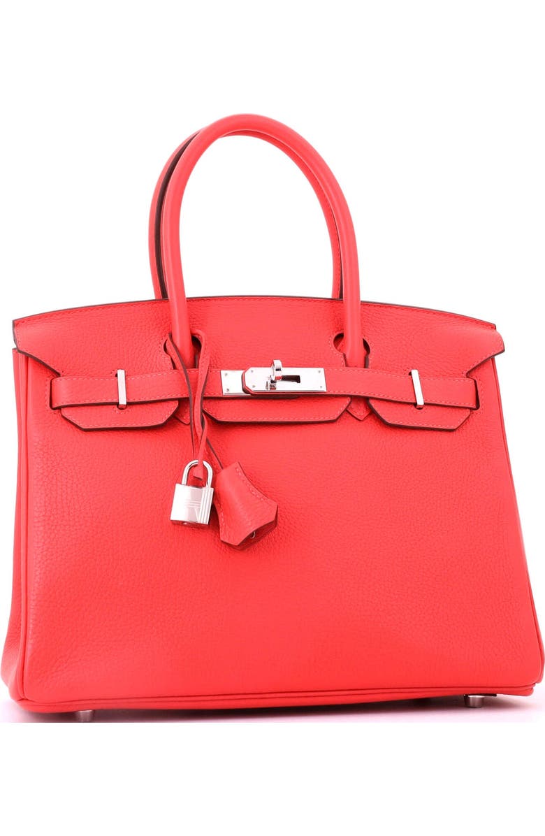 Pre-Owned Hermes Birkin Handbag Red Togo with Palladium Hardware 30, Alternate, color, Rouge Pivoine