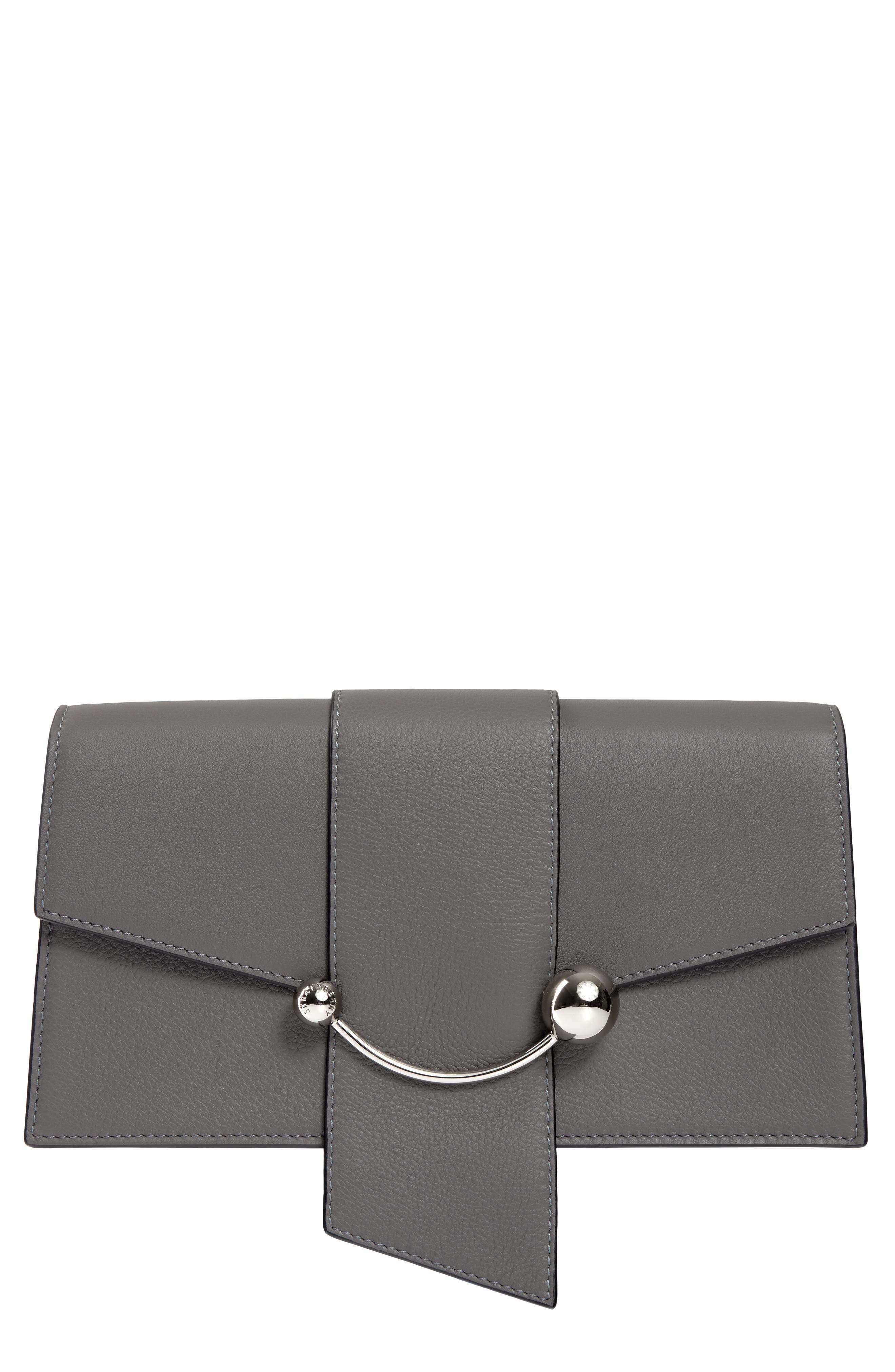 Strathberry Mini Crescent Leather Clutch, Main, color, 