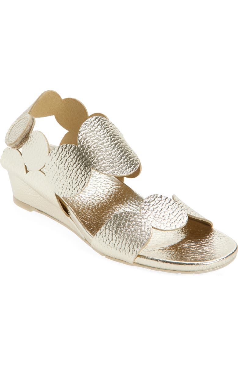 Pedro Garcia Wamile Wedge Sandal, Main, color, Platino Cervo