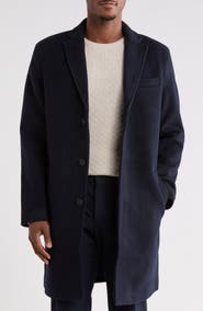 NORDSTROM RACK Wool Blend Three-Button Overcoat