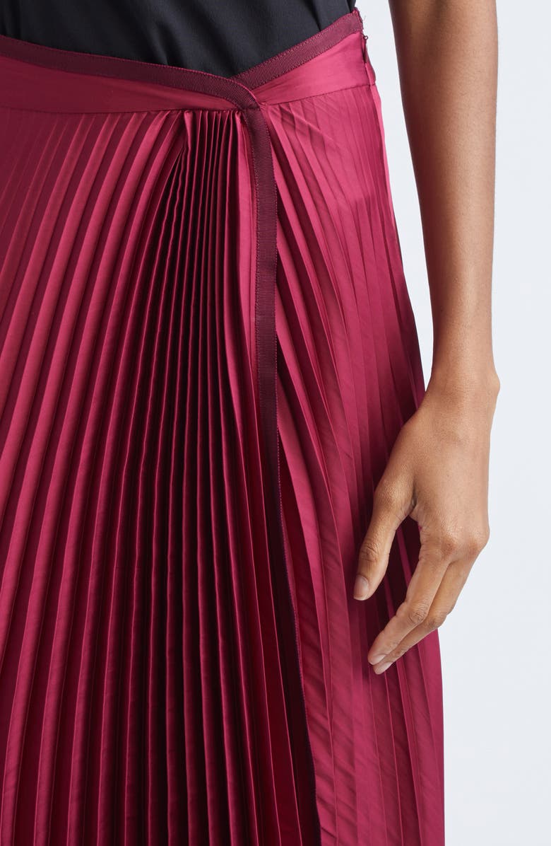 Derek Lam 10 Crosby Liriel Pleated Midi Skirt, Alternate, color, Carmine