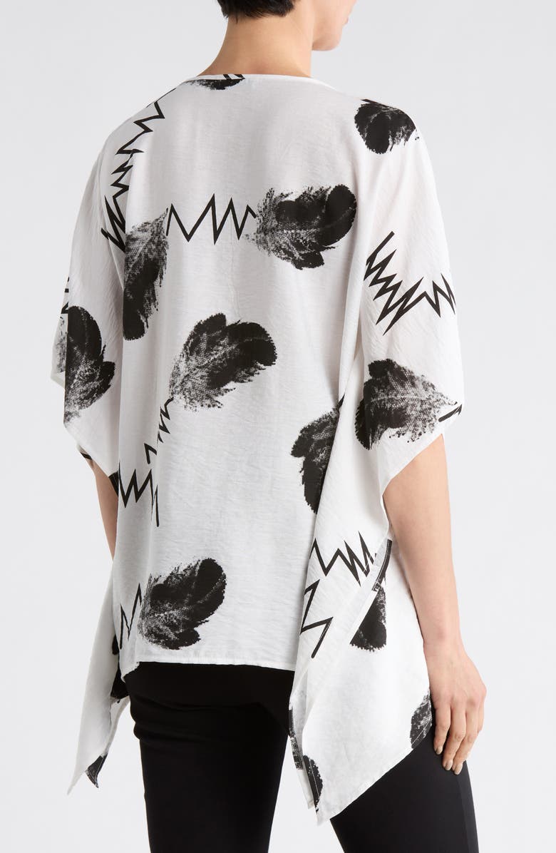 PATRIZIA LUCA Scribble Print Caftan Top, Alternate, color, White