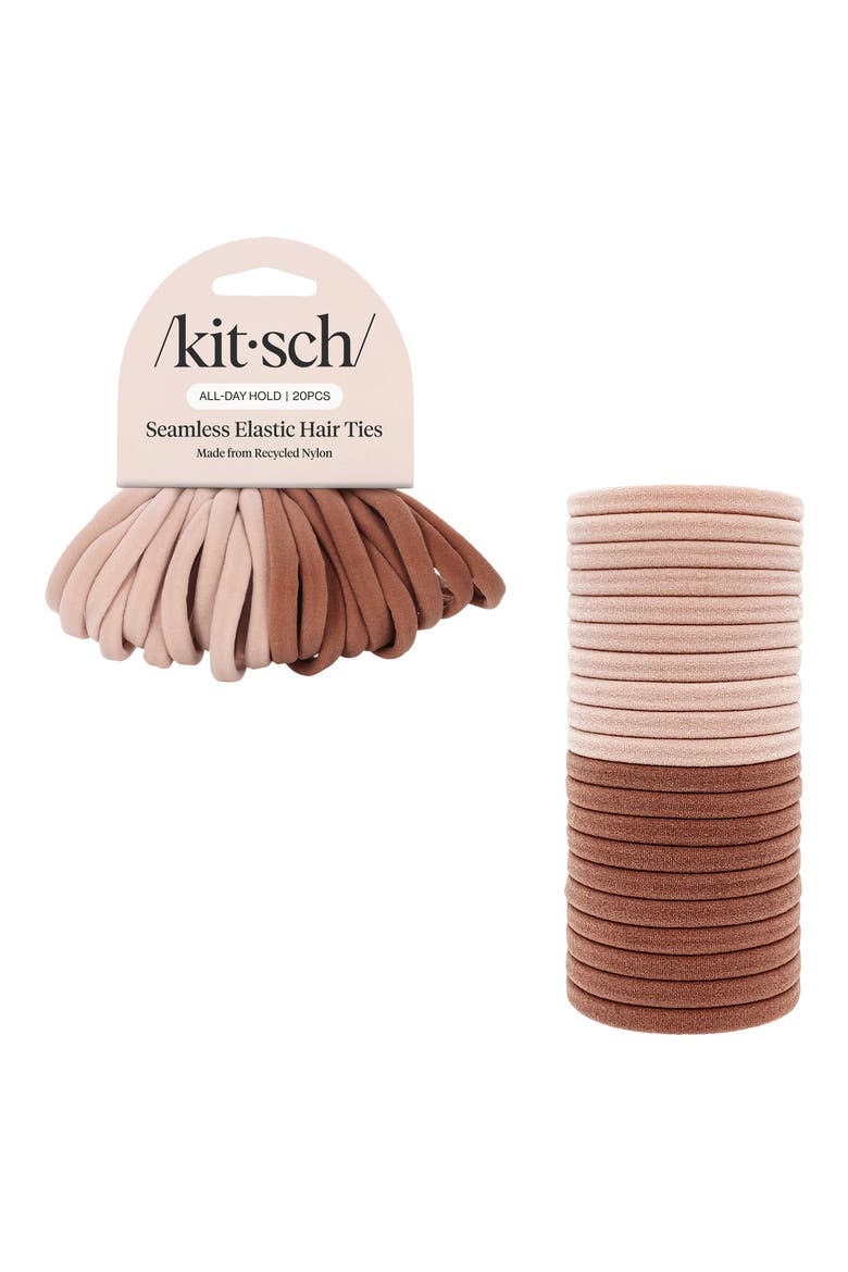 Recycled Nylon 20-Pack Ponytail Holders, Main, color, BLUSH