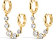 Luv AJ The Georgia Stone Huggie Chain Earrings