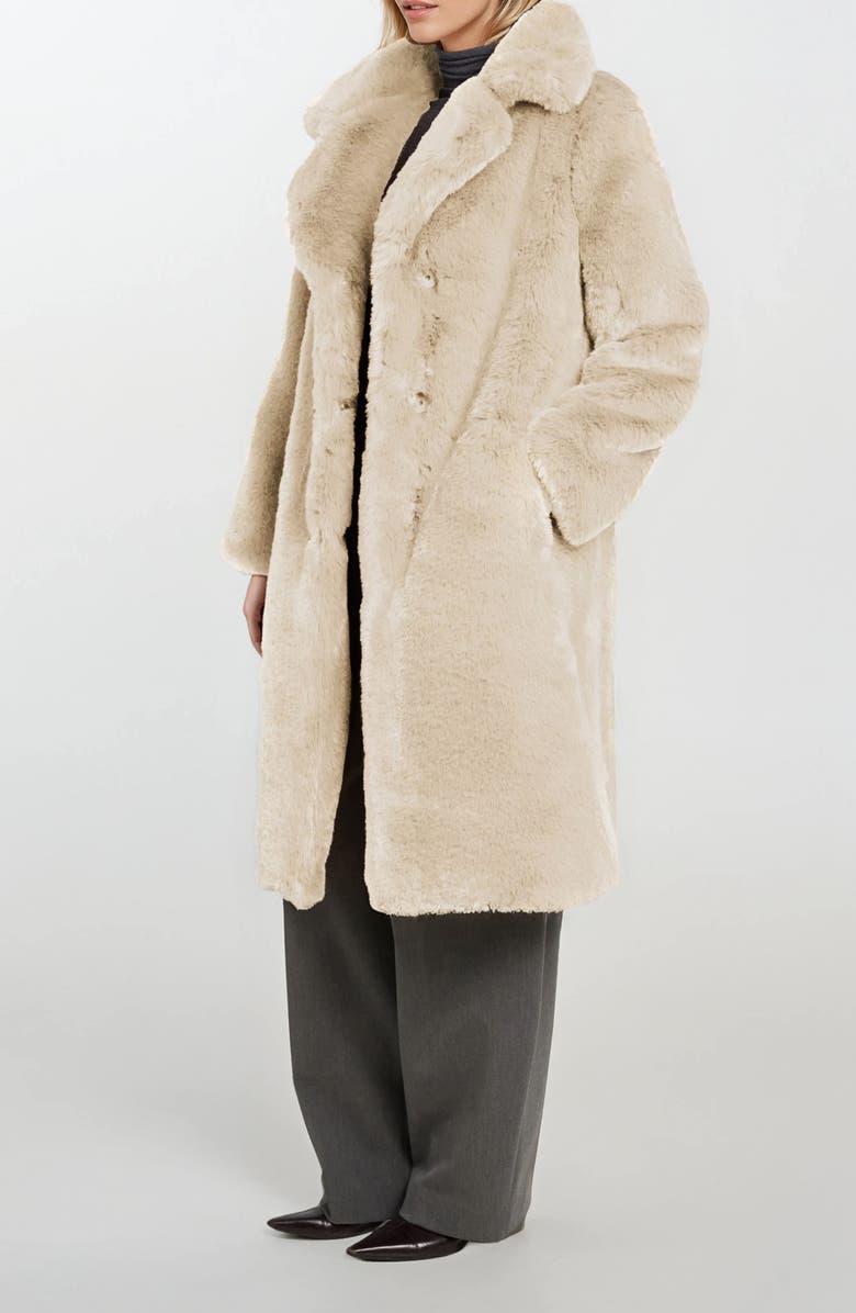 Noize Savannah Faux Fur Longline Coat, Alternate, color, Sable