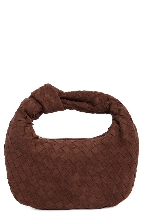 Woven Faux Suede Clutch