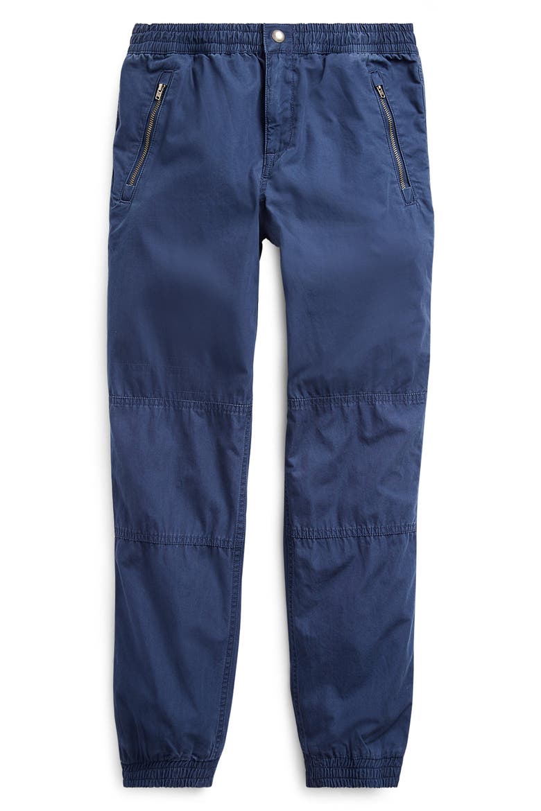 Kids' Cotton Poplin Jogger Pants, Alternate, color, NAVY