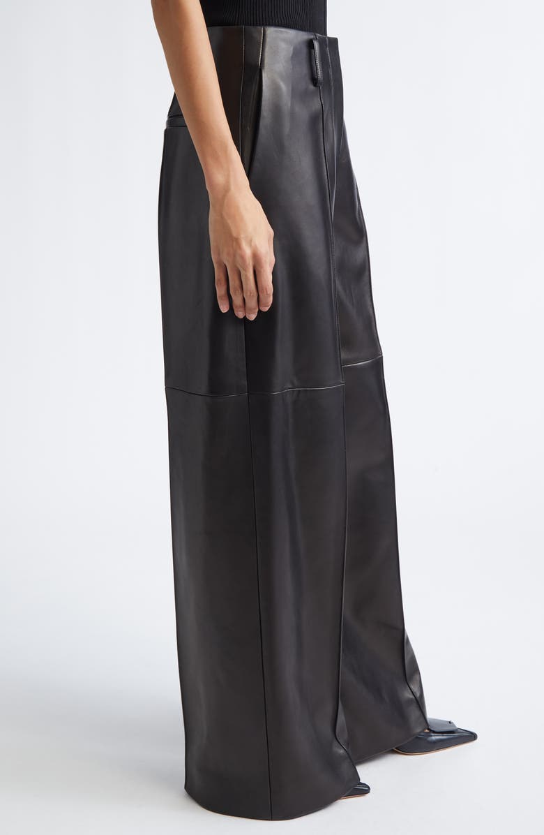 GRACE LING Mercury Wide Leg Leather Trousers, Alternate, color, 
