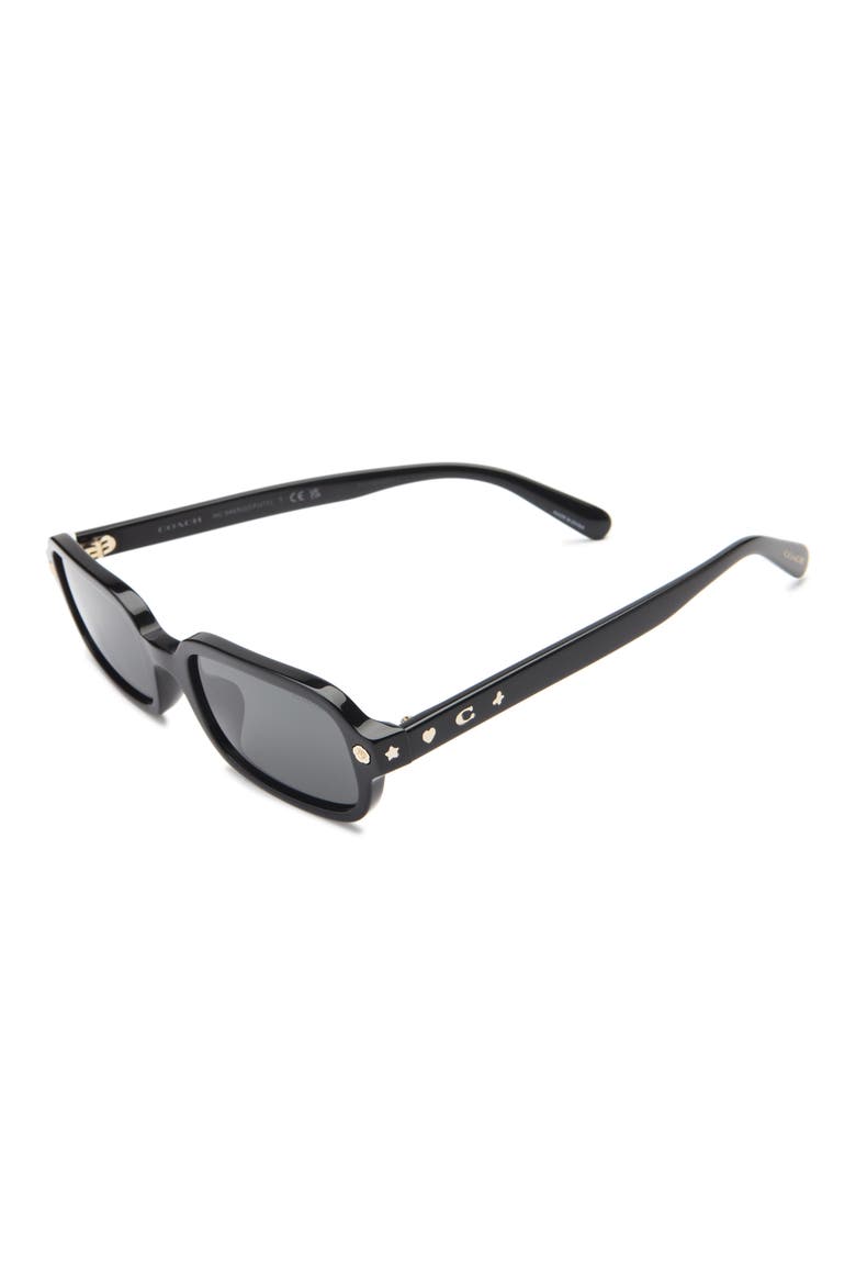 51mm Rectangle Sunglasses, Alternate, color, BLACK / GREY SOLID