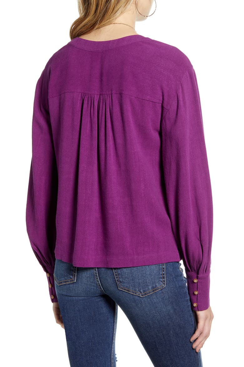 Bishop Long Sleeve Blouse, Alternate, color, PURPLE BELL