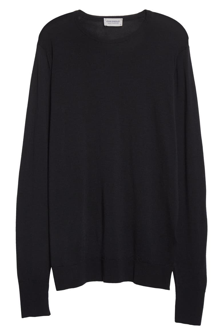 Marcus Virgin Wool Crewneck Sweater, Alternate, color, BLACK