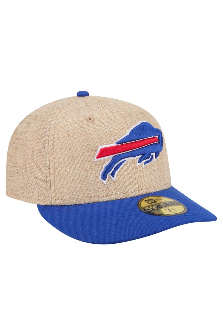 Men's New Era  Natural/Royal Buffalo Bills Pre-Curved Twine 59FIFTY Fitted Hat, Alternate, color, Natural