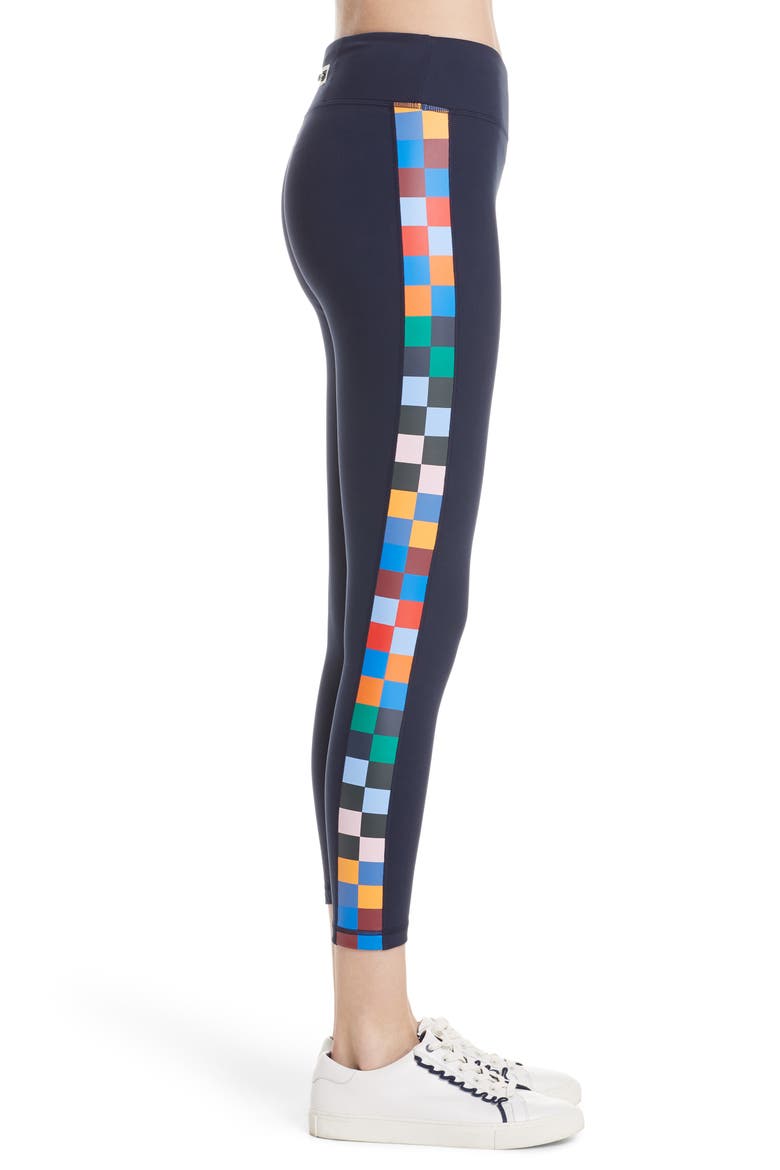 Tory Sport Checker 7/8 Leggings, Alternate, color, TORY NAVY