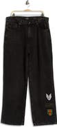 OLIVER LOGAN Extra Baggy Patch High Waist Relaxed Straight Leg Jeans