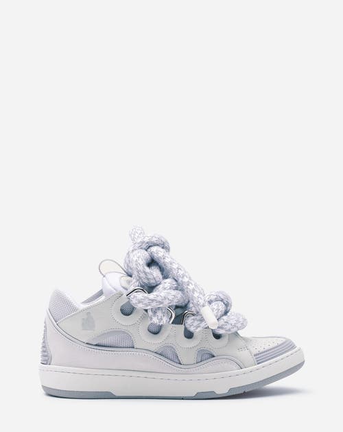 LANVIN LANVIN CURB SNEAKERS IN LEATHER WITH SNAKE LACES 