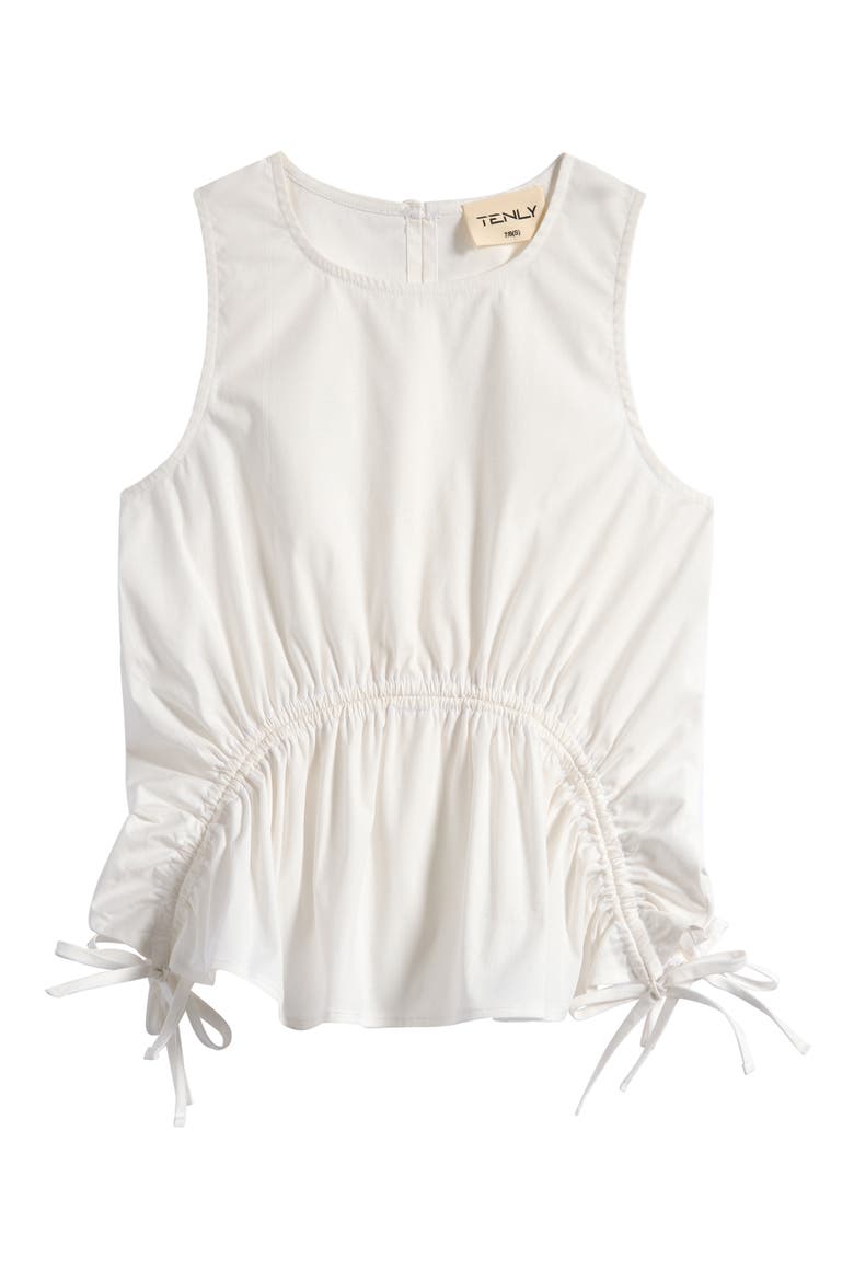 Kids' Drawstring Poplin Top, Main, color, WHITE