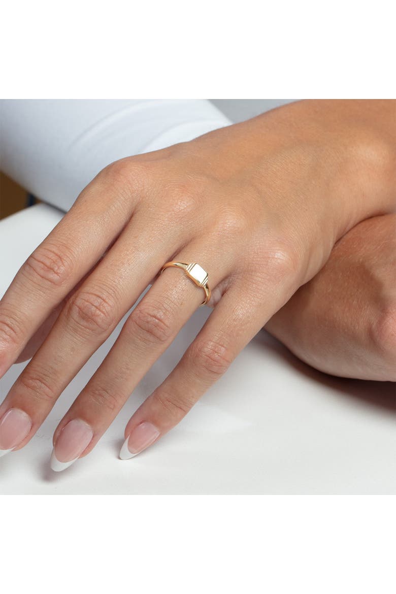 Square Signet Ring, Alternate, color, Yellow Gold