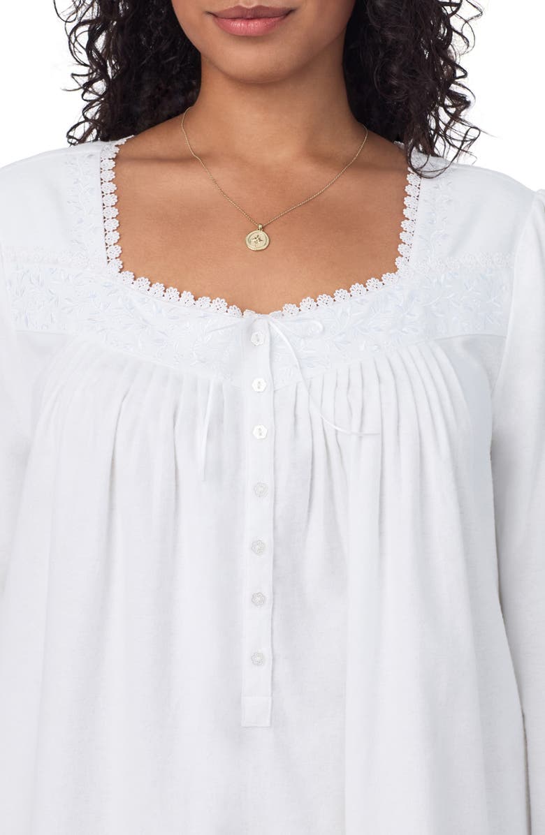Eileen West Long Sleeve Cotton Ballet Nightgown, Alternate, color, White