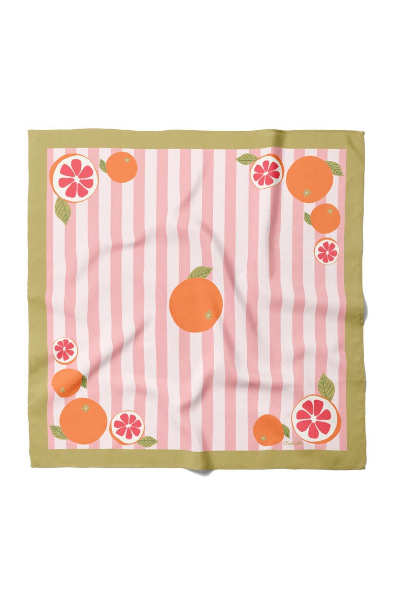 California Pomelo Cotton Silk Bandana, Main, color, Pink
