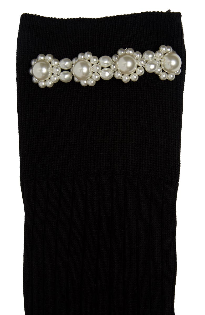 Simone Rocha Imitation Pearl Embellished Socks, Alternate, color, 