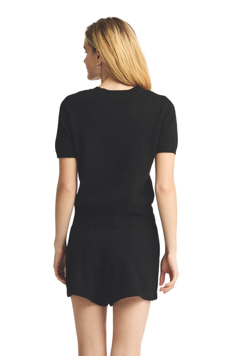 NAADAM Lightweight Cashmere Short Sleeve Sweater, Alternate, color, Black