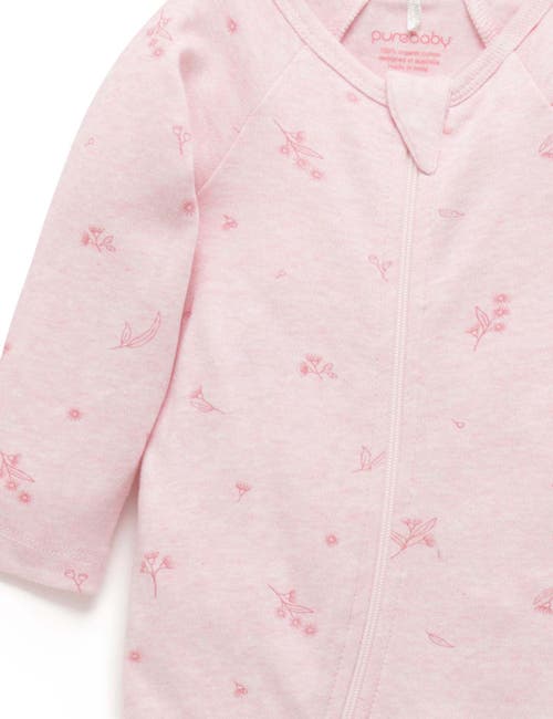 Purebaby Zip Growsuit & Headband Set In Pink