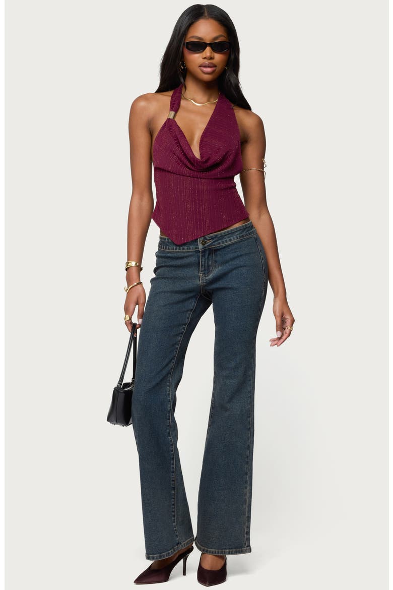 Mimi Textured Mesh Asymmetric Sleeveless Top, Alternate, color, BURGUNDY